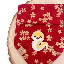 Load image into Gallery viewer, LNY snake blossoms dog bandana