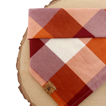 Load image into Gallery viewer, LAST CHANCE! apple cider flannel dog bandana (M/L only)