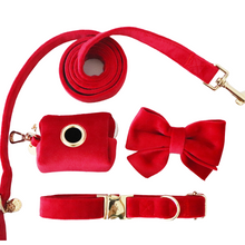 Load image into Gallery viewer, winterberry red velvet walk set bundle (everything but harness) - $74 value!