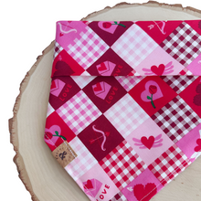 Load image into Gallery viewer, patchwork love dog bandana