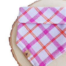 Load image into Gallery viewer, sweet lilac plaid dog bandana