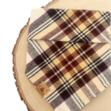 Load image into Gallery viewer, shaken expresso flannel dog bandana