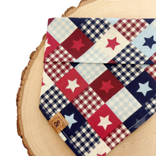 Load image into Gallery viewer, patriotic patchwork dog bandana