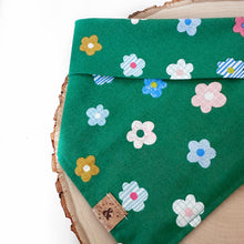 Load image into Gallery viewer, evergreen daisies dog bandana