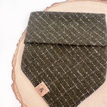 Load image into Gallery viewer, evergreen moss tweed dog bandana