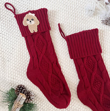 Load image into Gallery viewer, scarlet red knit stocking