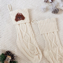Load image into Gallery viewer, ivory knit stocking