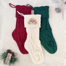 Load image into Gallery viewer, ivory knit stocking