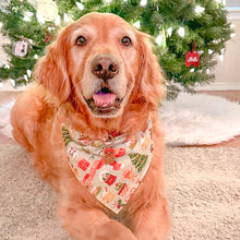 Load image into Gallery viewer, warm wishes and holiday kisses dog bandana