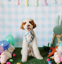 Load image into Gallery viewer, blueberry yogurt with bunny plaid dog bandana
