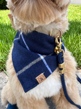 Load image into Gallery viewer, cobalt flannel dog bandana
