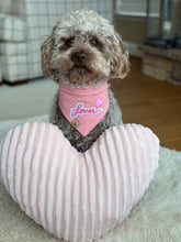 Load image into Gallery viewer, strawberry shortcake plaid with lover patch dog bandana