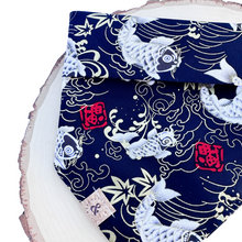 Load image into Gallery viewer, LNY black koi fish dog bandana