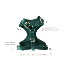 Load image into Gallery viewer, emerald green velvet adjustable harness