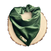 Load image into Gallery viewer, royal spruce green velvet dog bandana