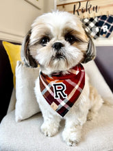 Load image into Gallery viewer, cinnamon spice flannel letterman dog bandana