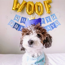 Load image into Gallery viewer, blue barkday dog bandana