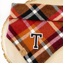 Load image into Gallery viewer, cinnamon spice flannel letterman dog bandana