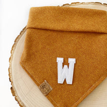 Load image into Gallery viewer, ginger herringbone letterman dog bandana