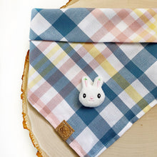 Load image into Gallery viewer, blueberry yogurt with bunny plaid dog bandana