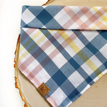 Load image into Gallery viewer, blueberry yogurt plaid dog bandana