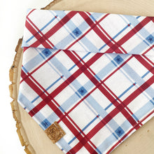 Load image into Gallery viewer, patriotic plaid dog bandana