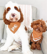Load image into Gallery viewer, personalized maple butter with lace dog bandana