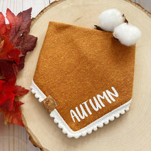 Load image into Gallery viewer, personalized maple butter with lace dog bandana