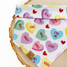 Load image into Gallery viewer, LAST CHANCE: candy hearts dog bandana (S,S/M, M, M/L only)
