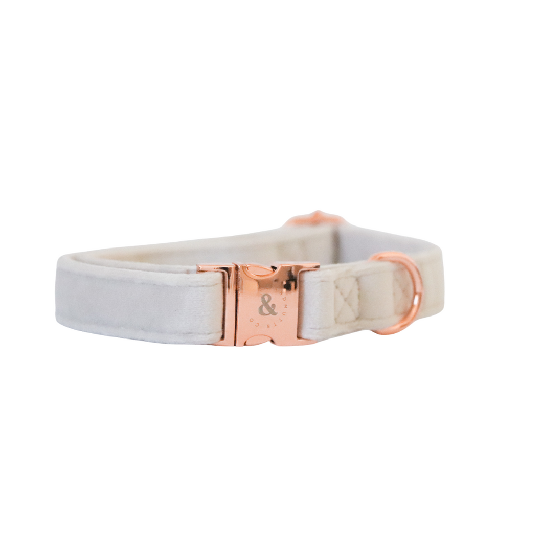 pearl grey velvet collar