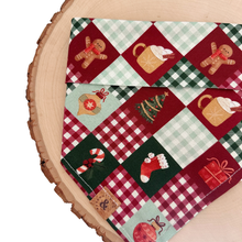 Load image into Gallery viewer, holiday patchwork dog bandana
