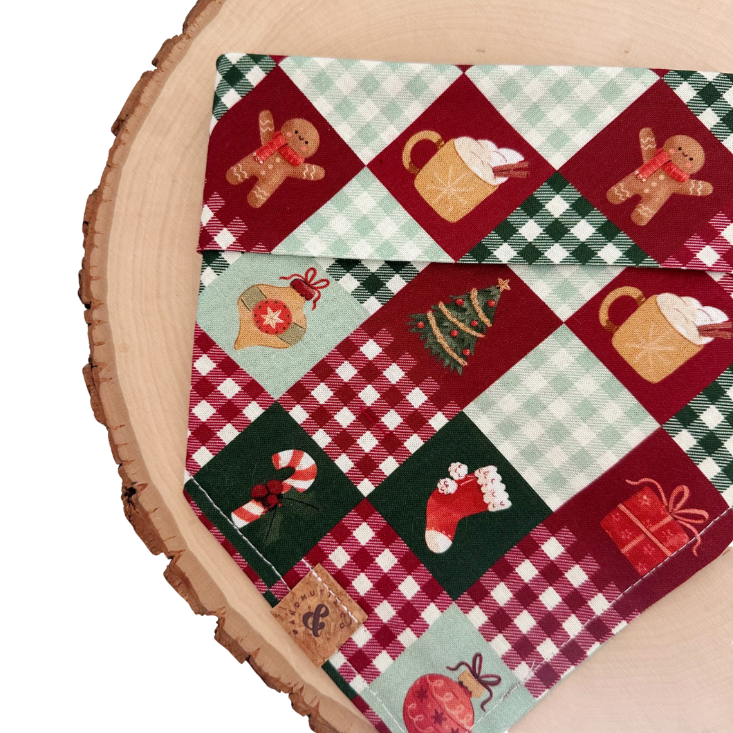 holiday patchwork dog bandana