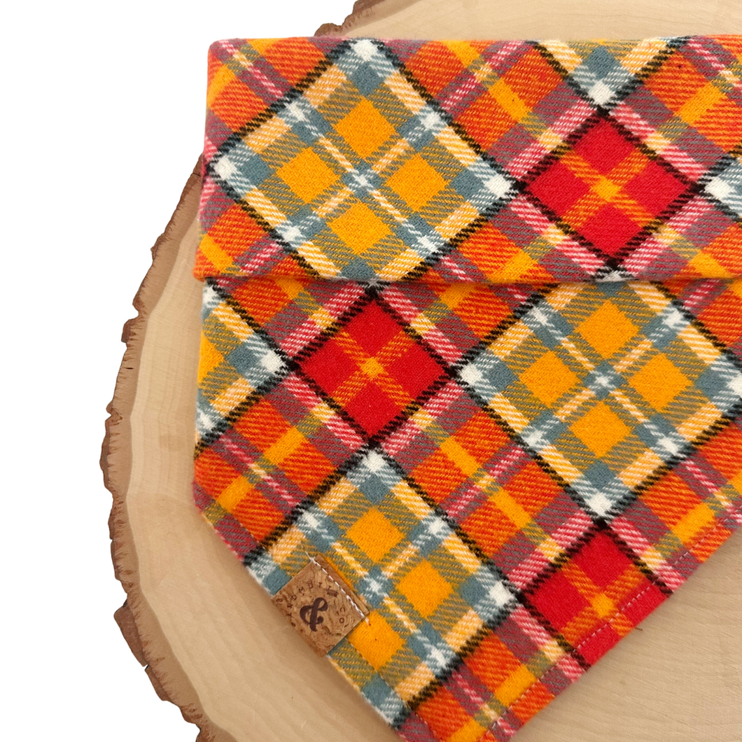 aspen glow flannel dog bandana