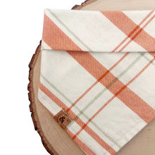 Load image into Gallery viewer, LAST CHANCE! pumpkin cream flannel dog bandana (XS, S/M, M)

