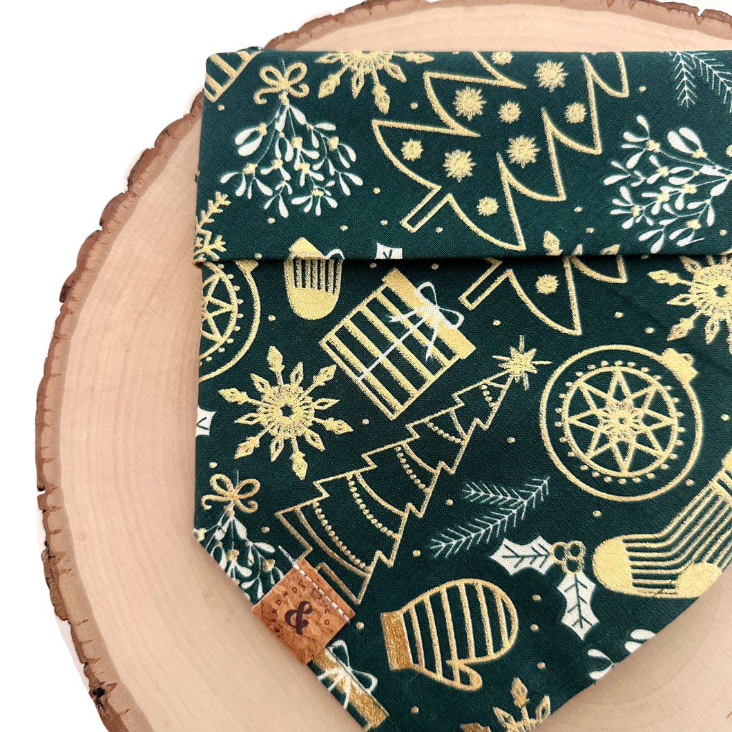 golden noel dog bandana