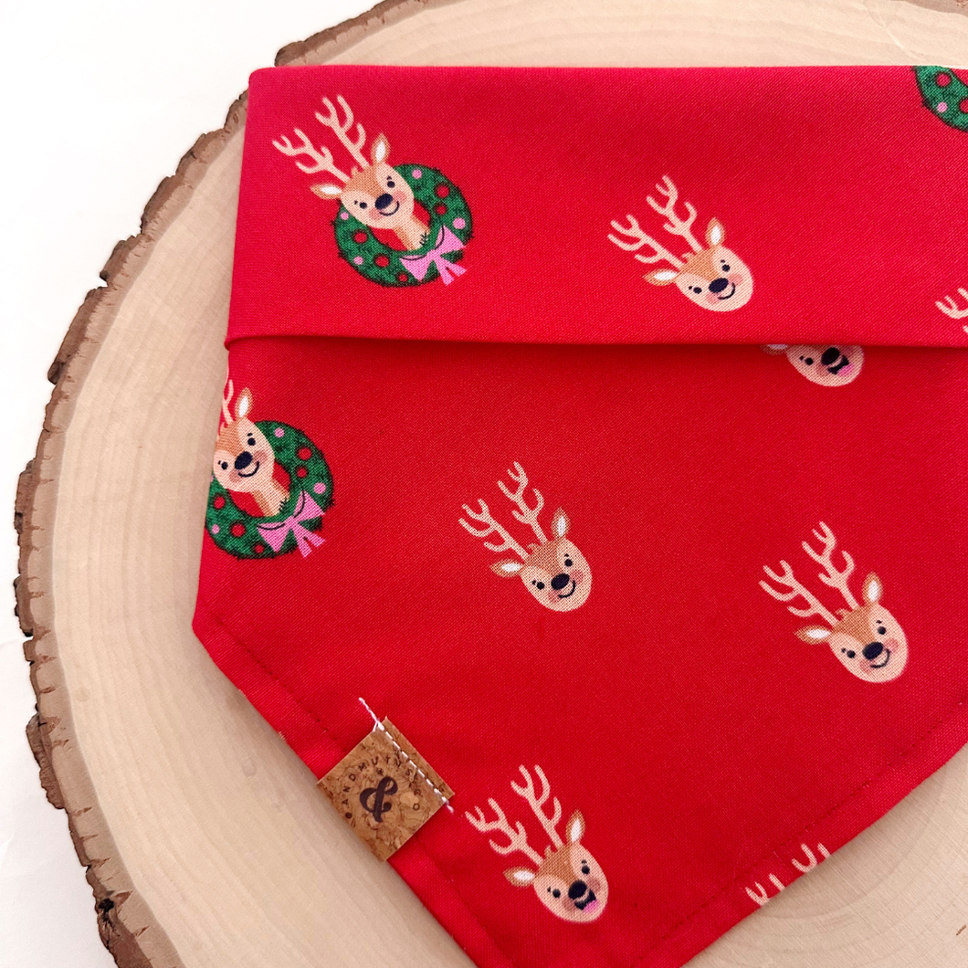 reindeer friends dog bandana