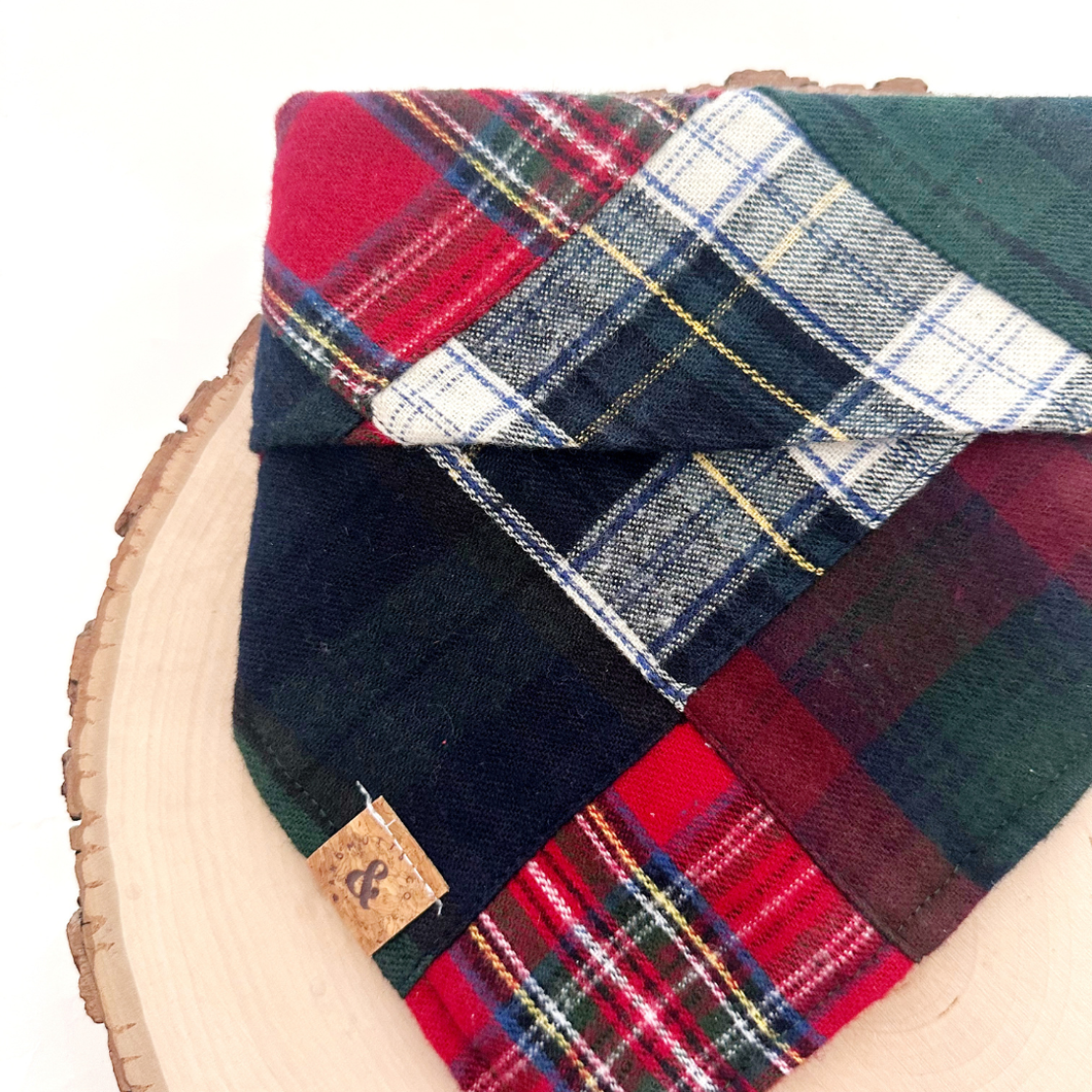 patchwork flannel dog bandana