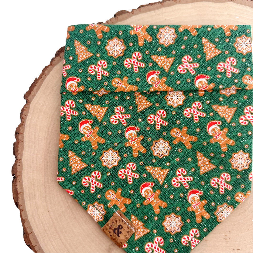 gingerbread pup dog bandana