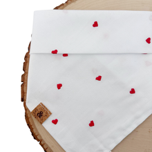 Load image into Gallery viewer, sweet romance embroidered hearts dog bandana
