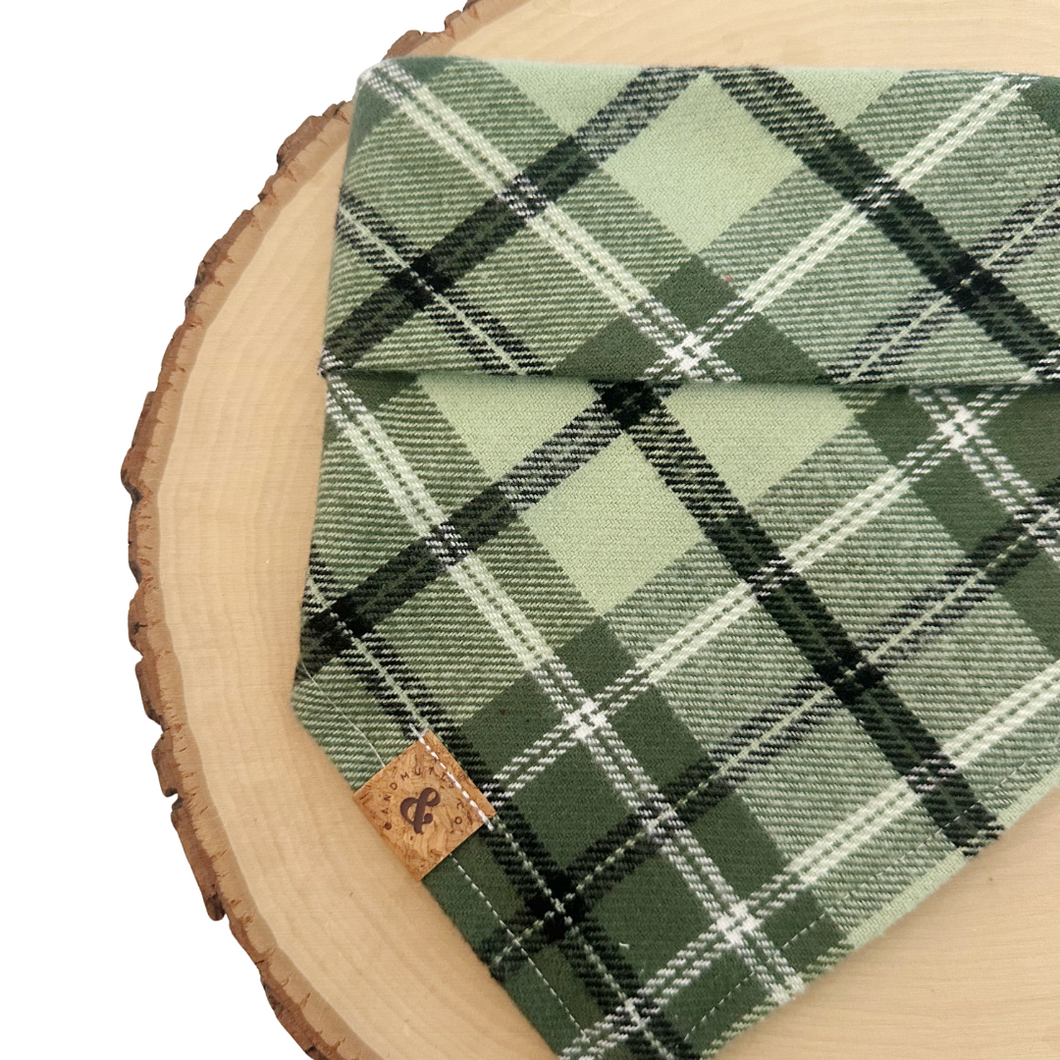 LAST CHANCE! cozy sage flannel dog bandana