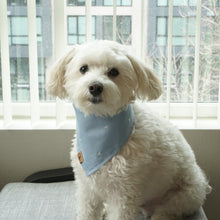 Load image into Gallery viewer, blue romance embroidered hearts dog bandana
