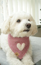Load image into Gallery viewer, red houndstooth sherpa heart bandana
