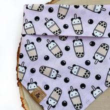 Load image into Gallery viewer, taro panda milk tea dog bandana
