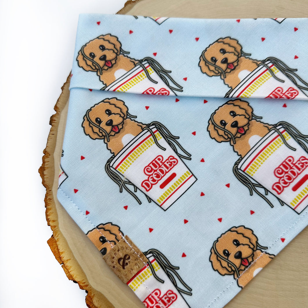 cup doodles (light blue) dog bandana