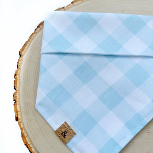 sea breeze gingham dog bandana