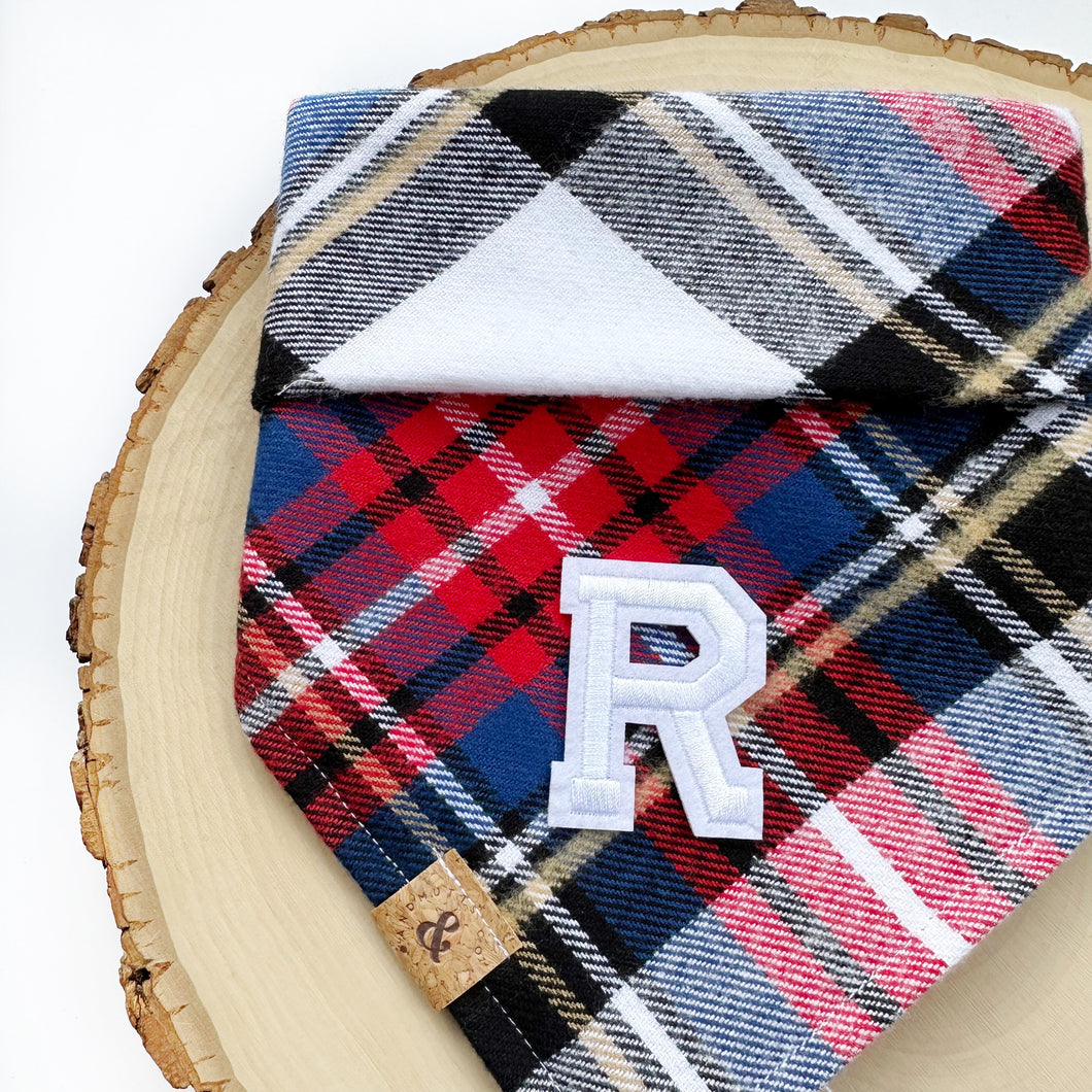 plaid of allegiance letterman dog bandana