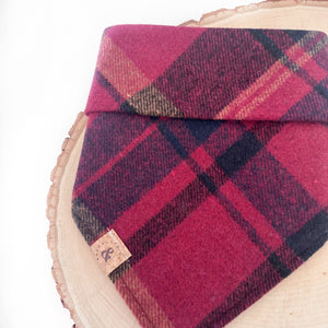 scarlet ember flannel dog bandana