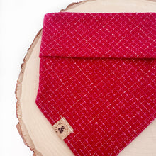 Load image into Gallery viewer, snowberry red tweed dog bandana
