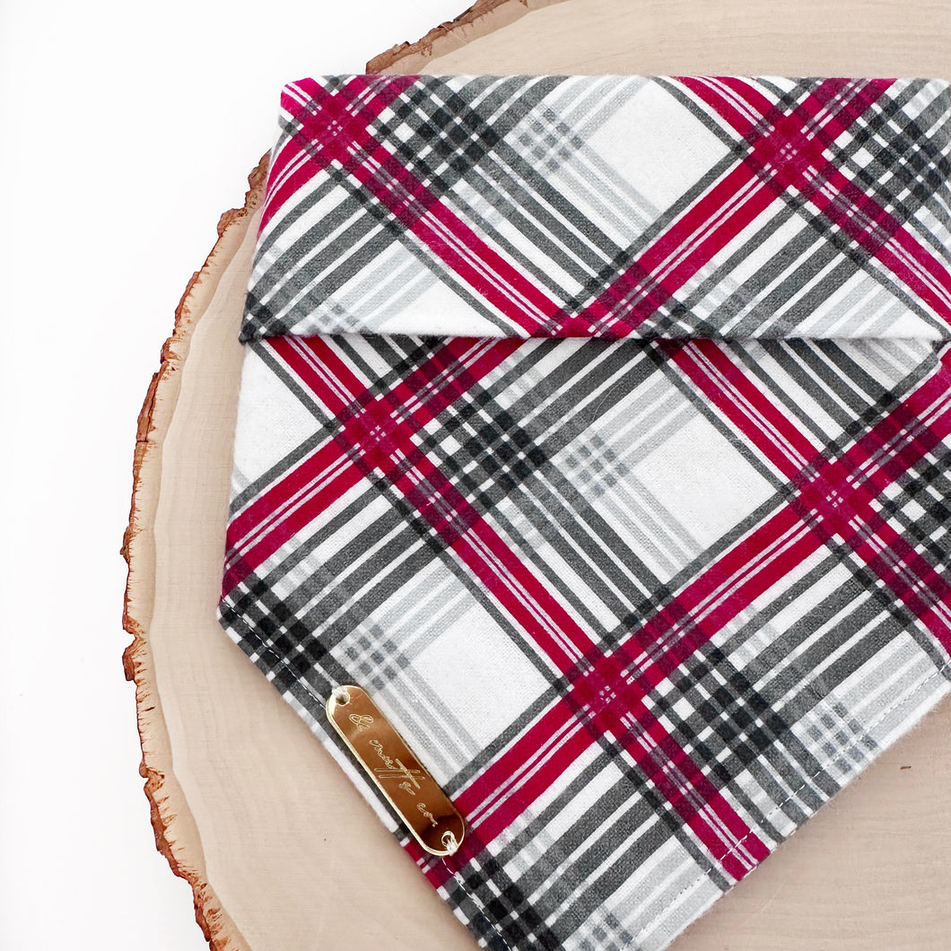 frosted plaid dog bandana