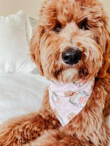 cup doodles (pink) dog bandana